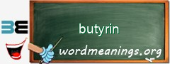 WordMeaning blackboard for butyrin